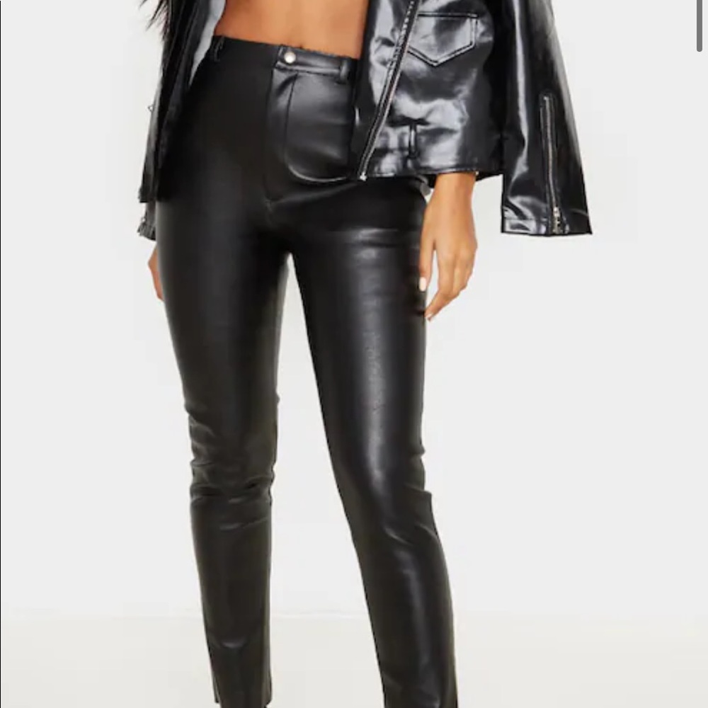 Pretty Little Thing Straight Leg Leather Pants
